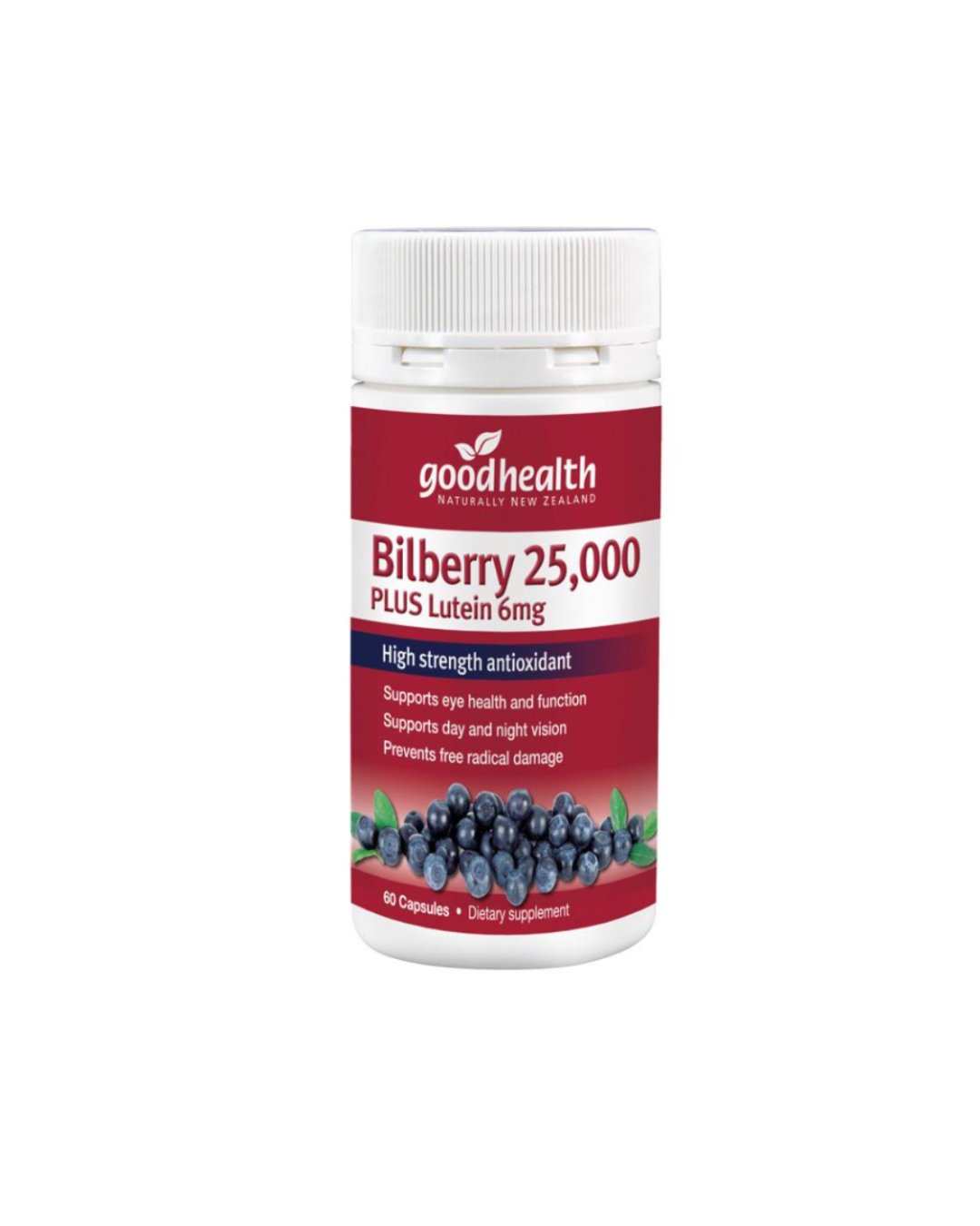 Good Health Bilberry 25,000mg Plus Lutein 6mg 60 Capsules