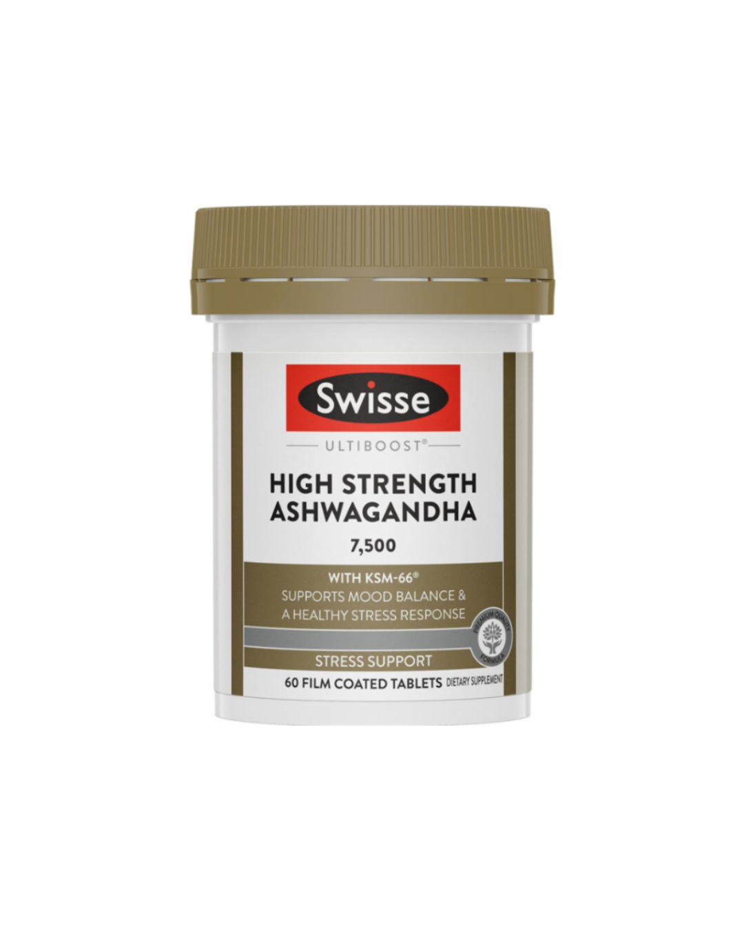 Swisse Ultiboost High Strength Ashwagandha 7,500 With KSM-66 60 Tablets