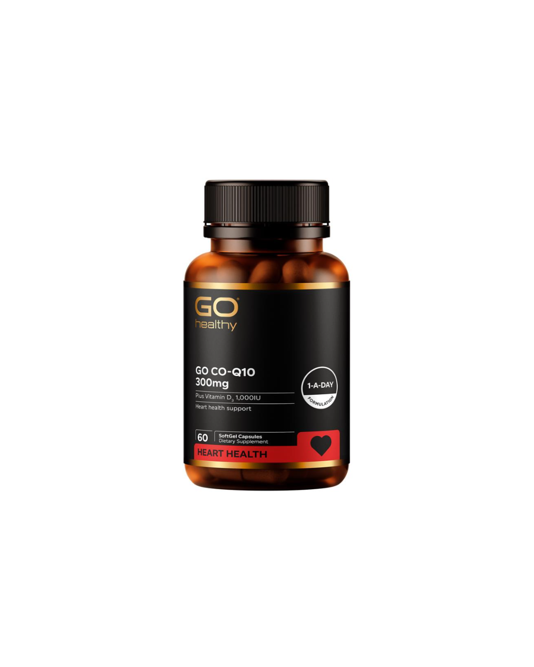 GO Healthy Co-Q10 300mg Plus Vitamin D3 1,000IU 60 Capsules