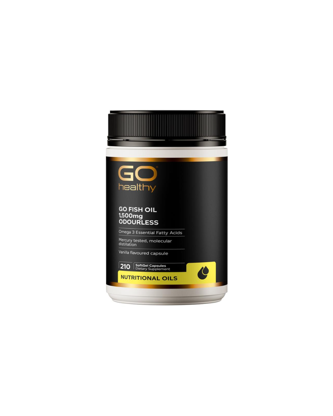 GO Healthy Fish Oil Odourless 1,500mg 210 Capsules