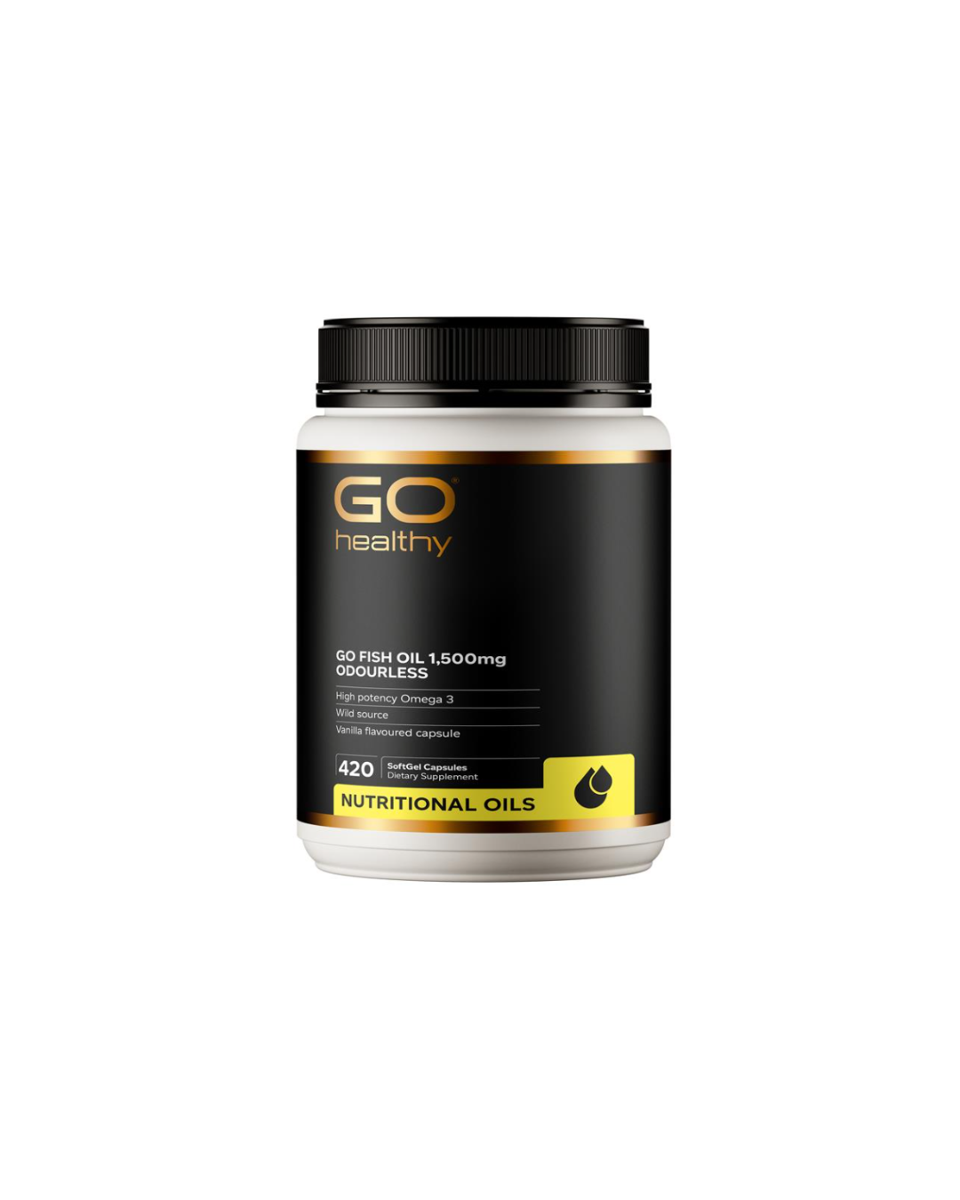 GO Healthy Fish Oil Odourless 1,500mg 420 Capsules