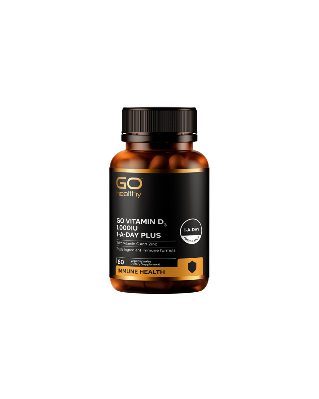 GO Healthy Vitamin D3 1,000IU 1-A-Day Plus 60 VegeCapsules